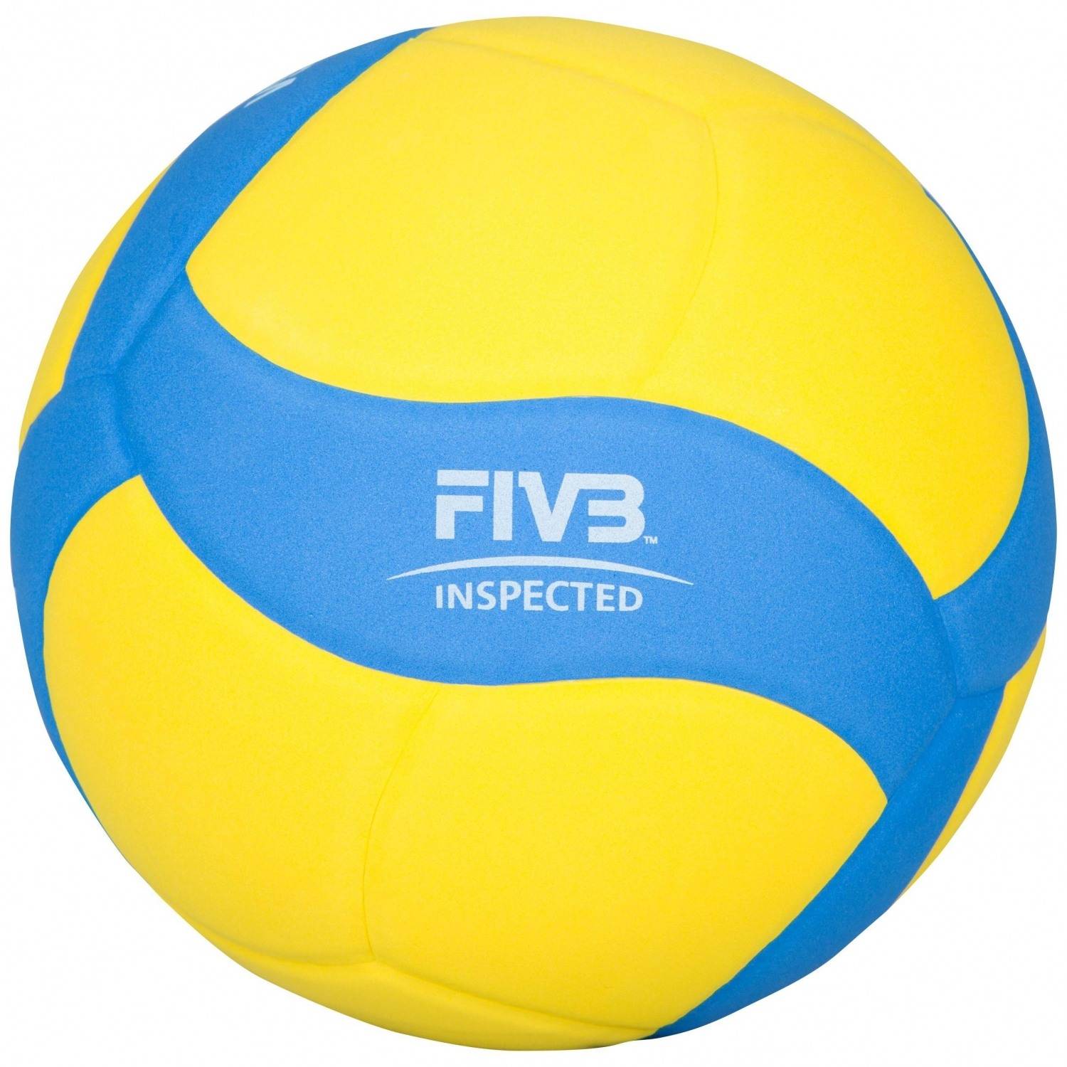 Un Pallone Da Pallavolo Blu E Giallo Con Una Striscia Bianca Con Su Scritto La Parola 43190401